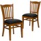 Emma and Oliver 2 Pack Vertical Slat Back Wooden Restaurant Chair